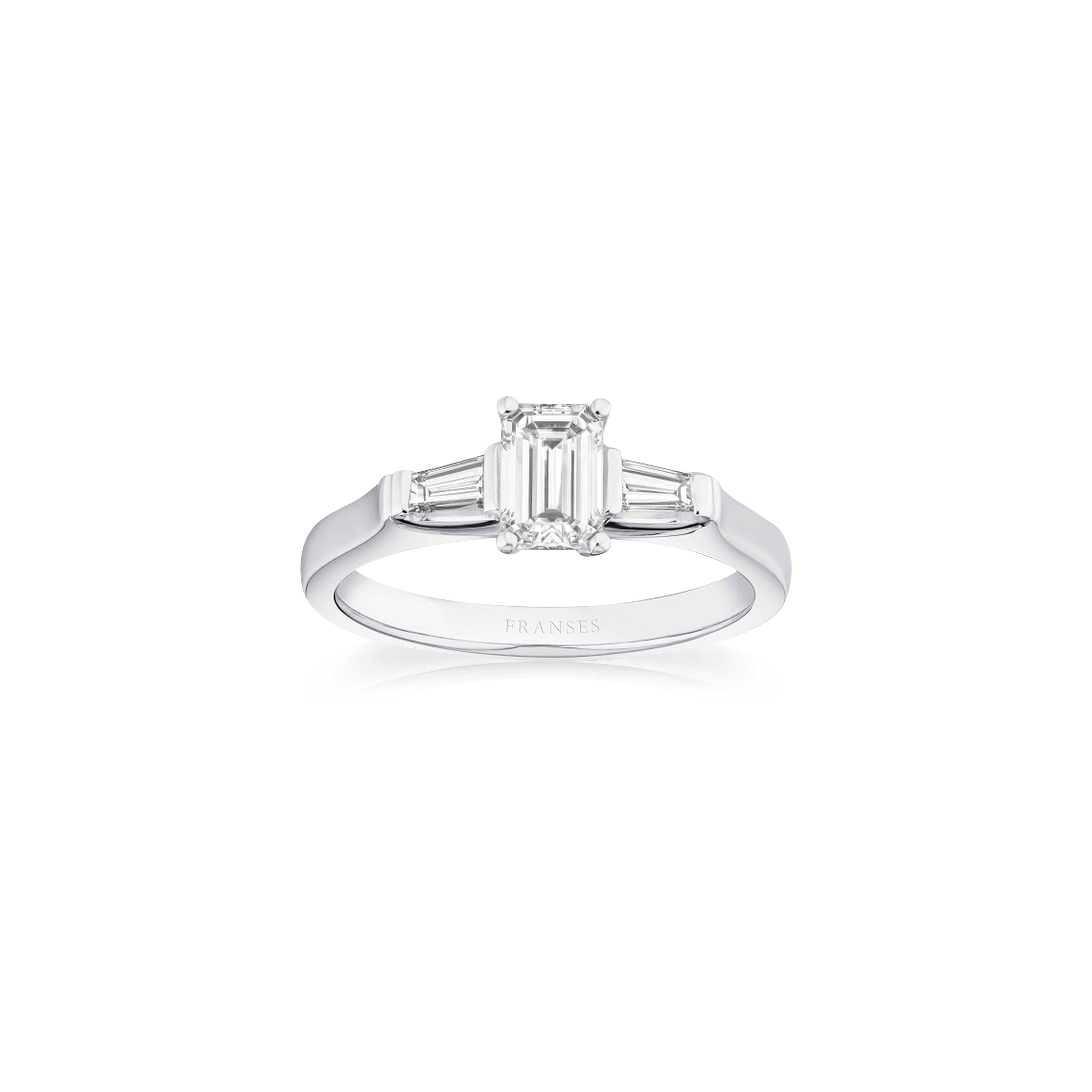 Emerald Diamond with Baguette Shoulders