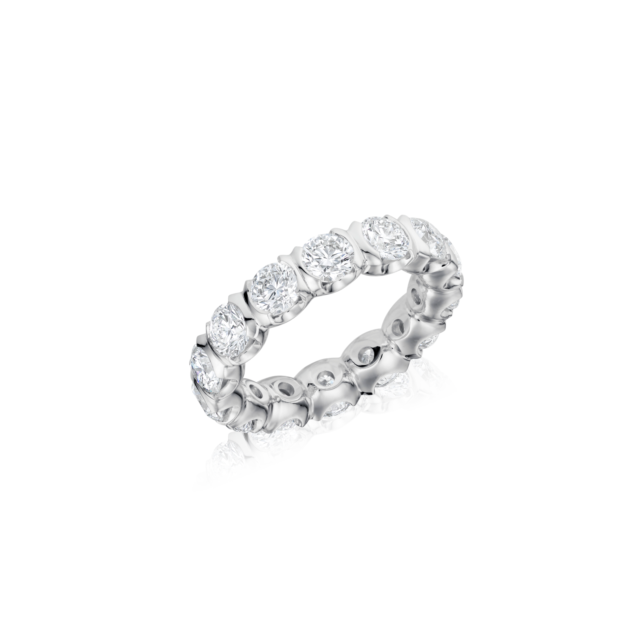 Full Diamond Set Ring Round Diamonds with Individual Settings