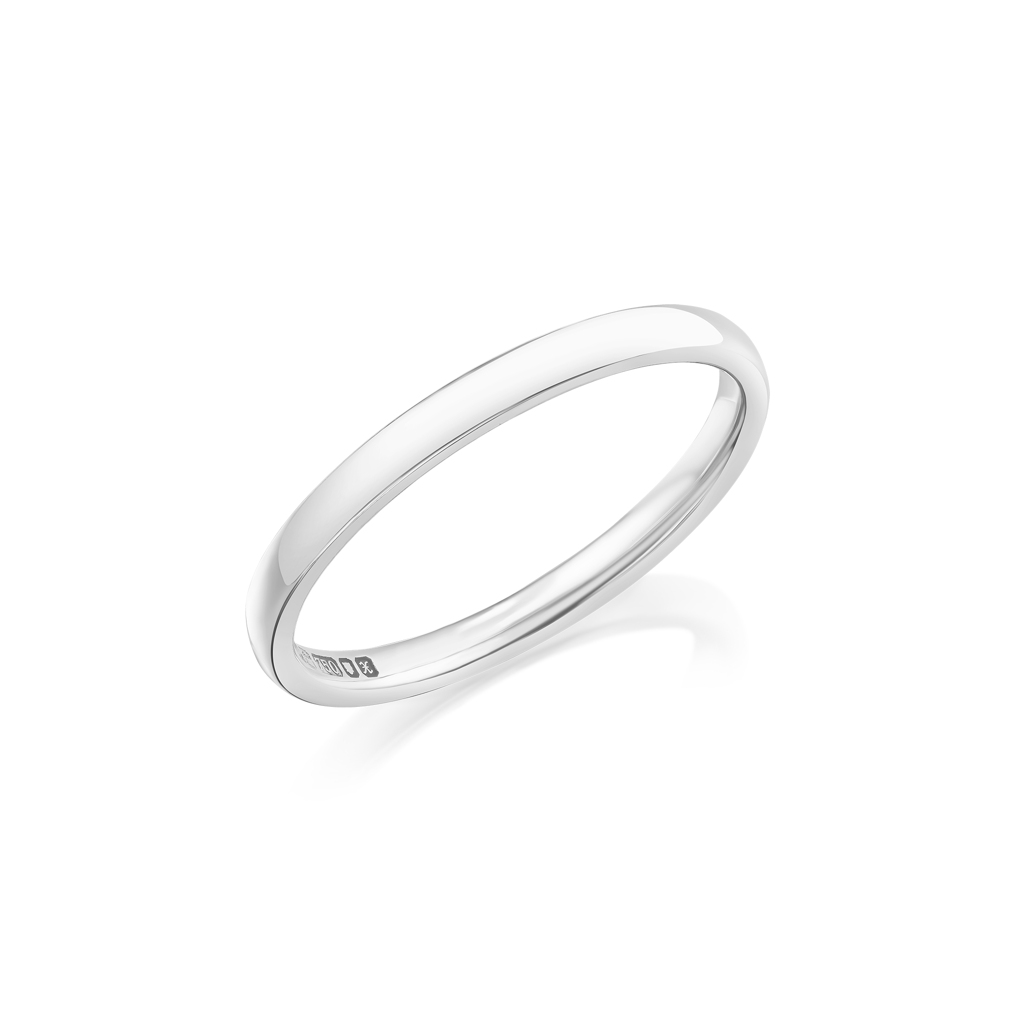 Platinum stacking ring on a white background
