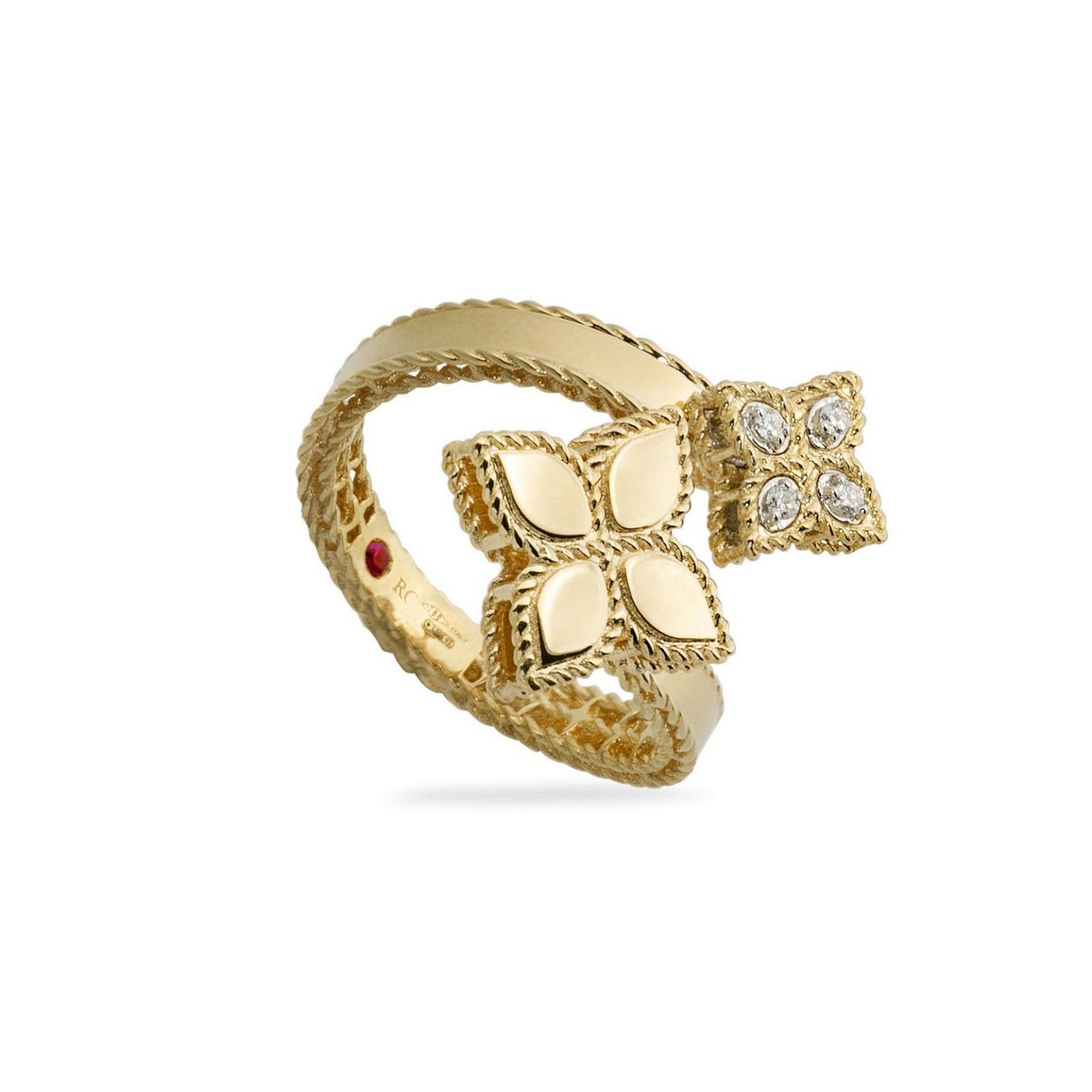 Princess Flower Ring With Diamonds