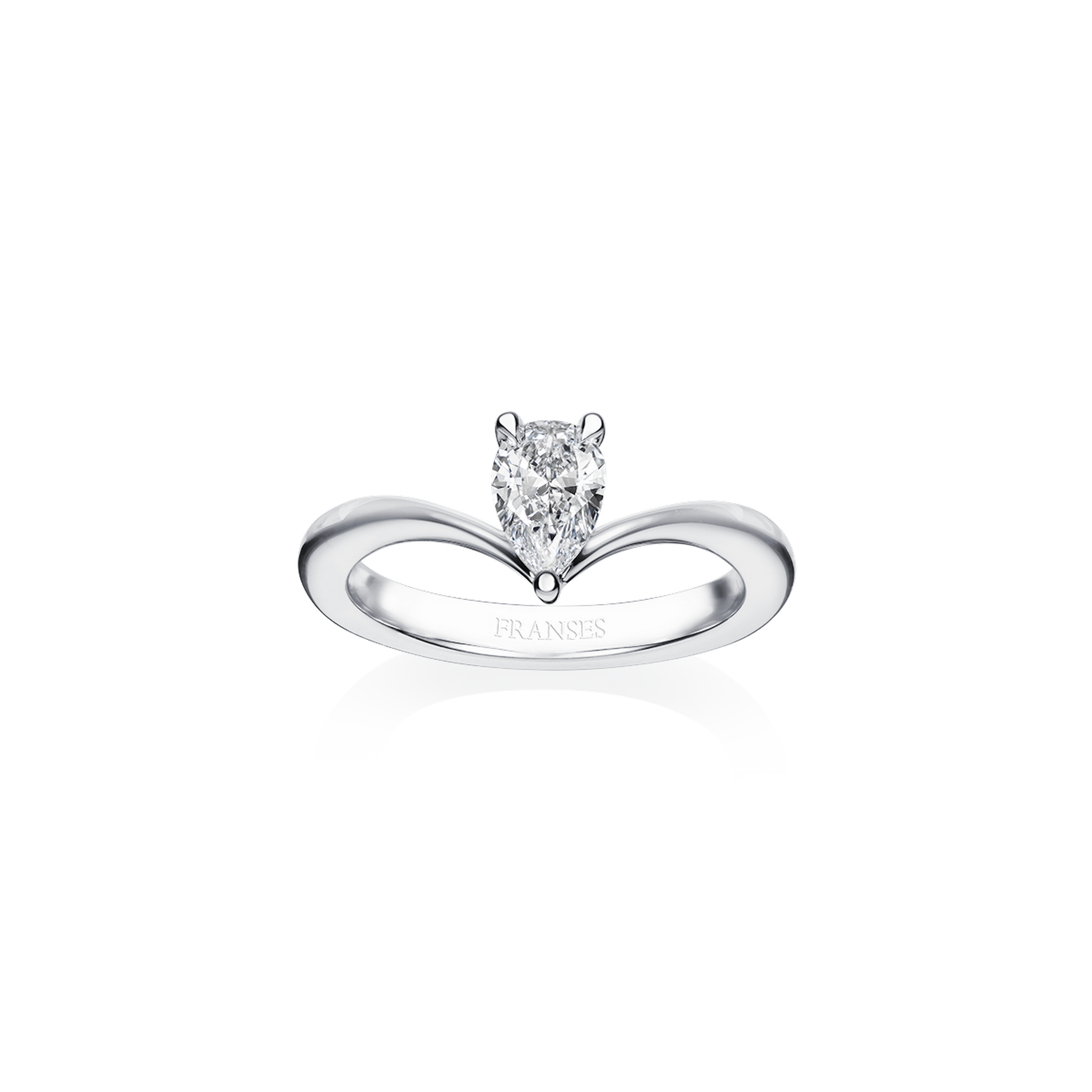 Diamond ring with a white background