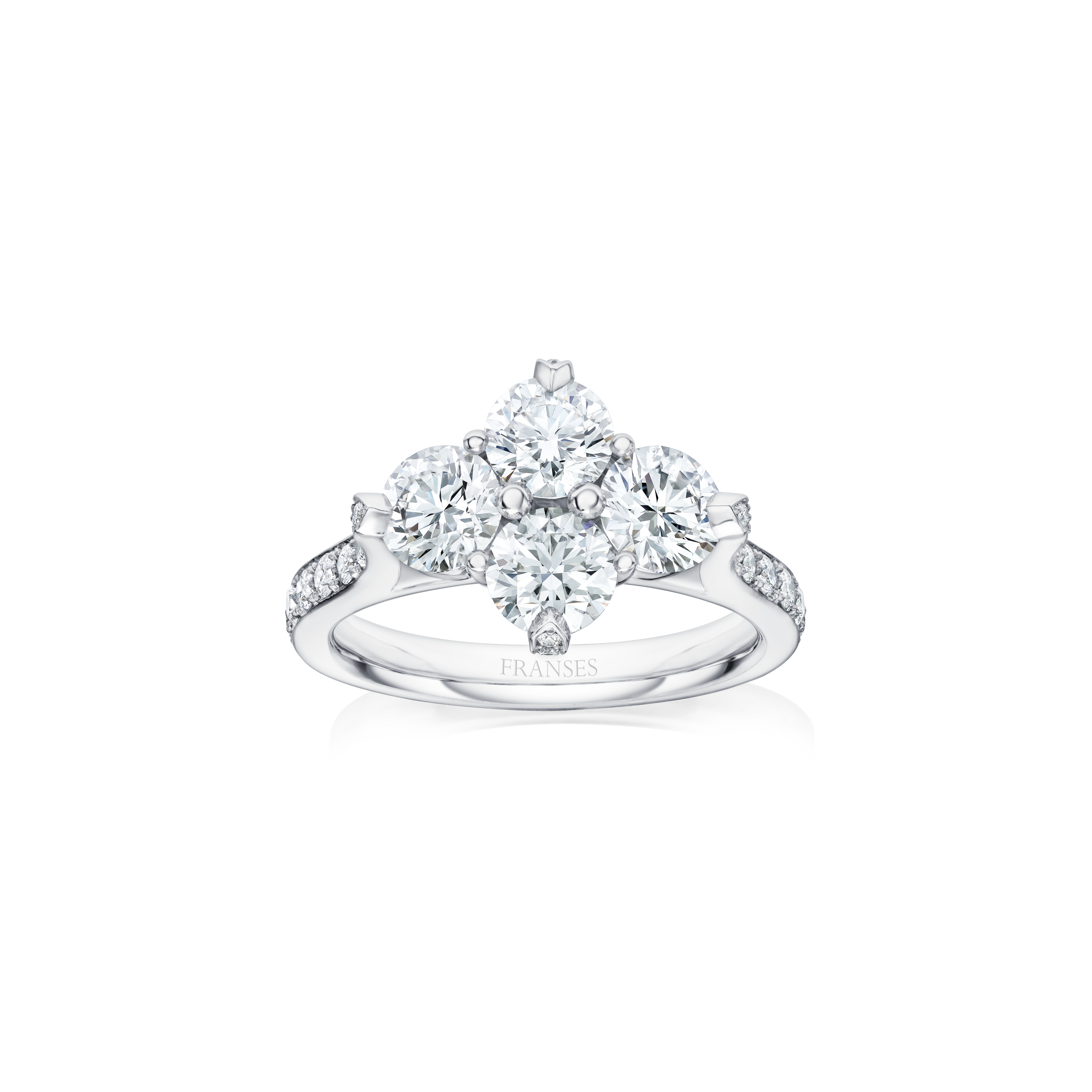 Aurora Ring with Diamond Shoulders