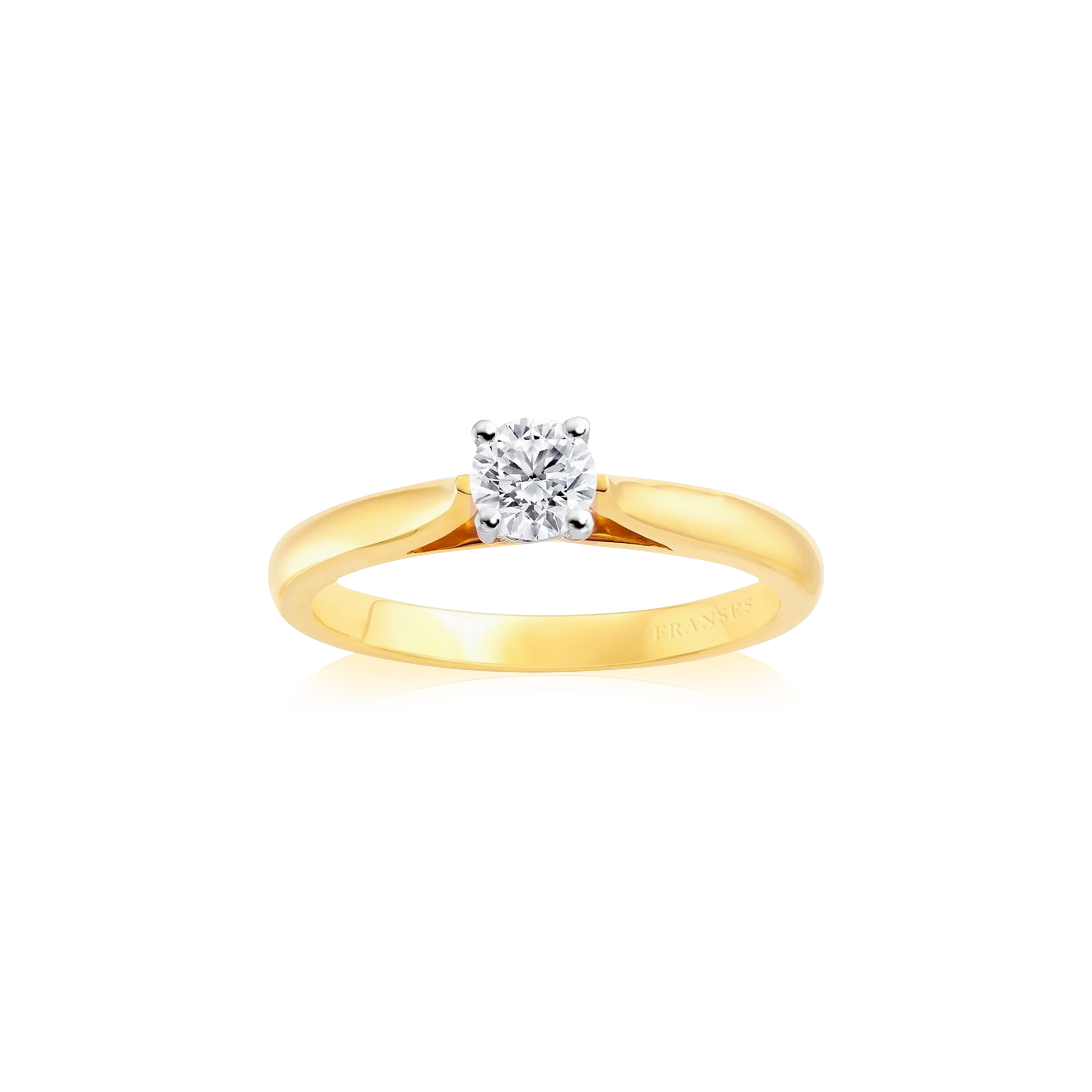 Yellow gold classic diamond engagement ring