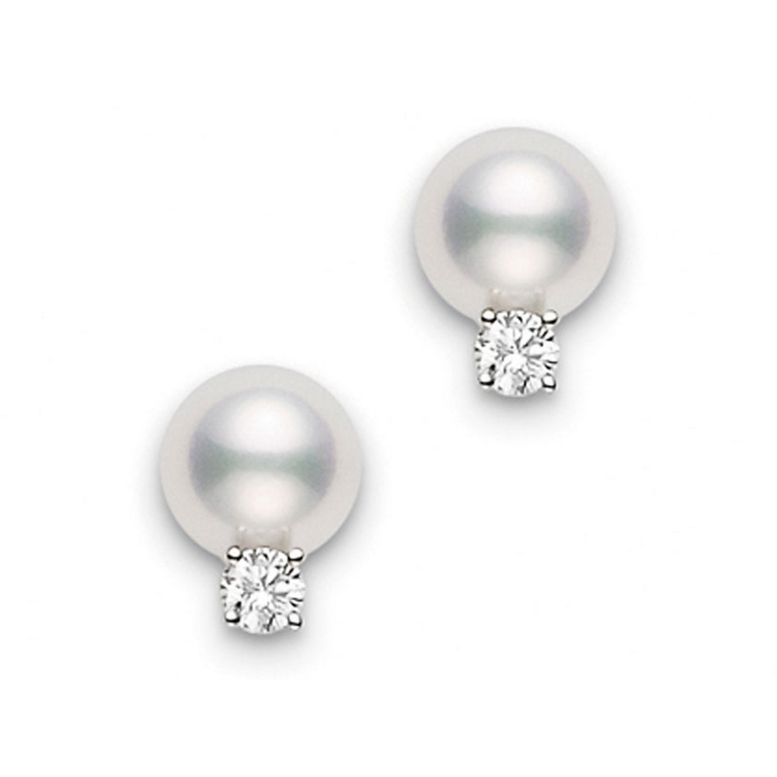 18ct White Gold Pearl & Diamond Earrings
