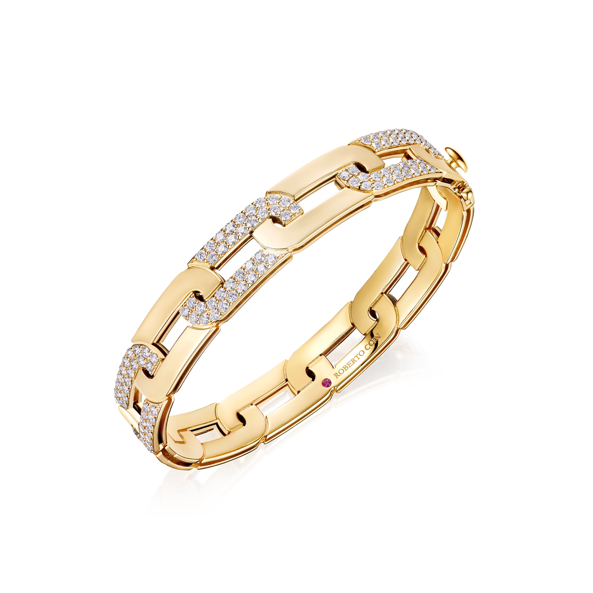 18ct Yellow Gold Navarra 2.13ct Diamond Bangle