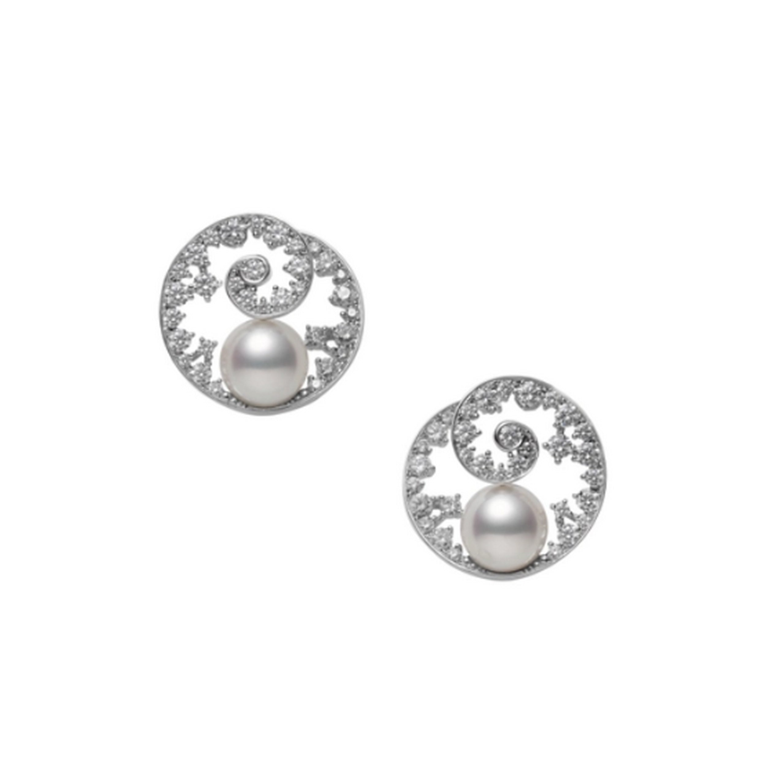 Akoya Cultured Pearl Diamond Earrings