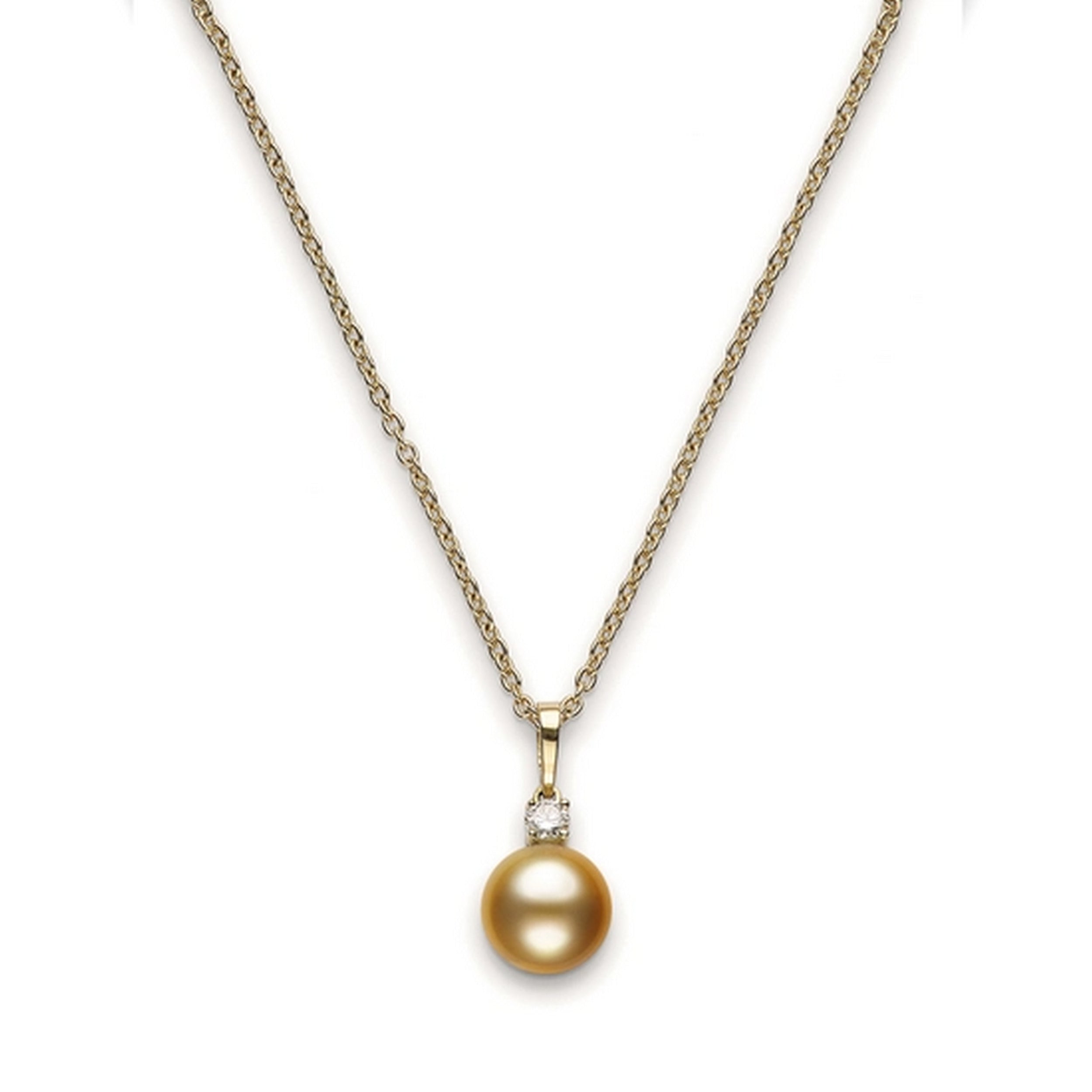 Akoya Cultured Pearl and Diamond Pendant - 18K White Gold