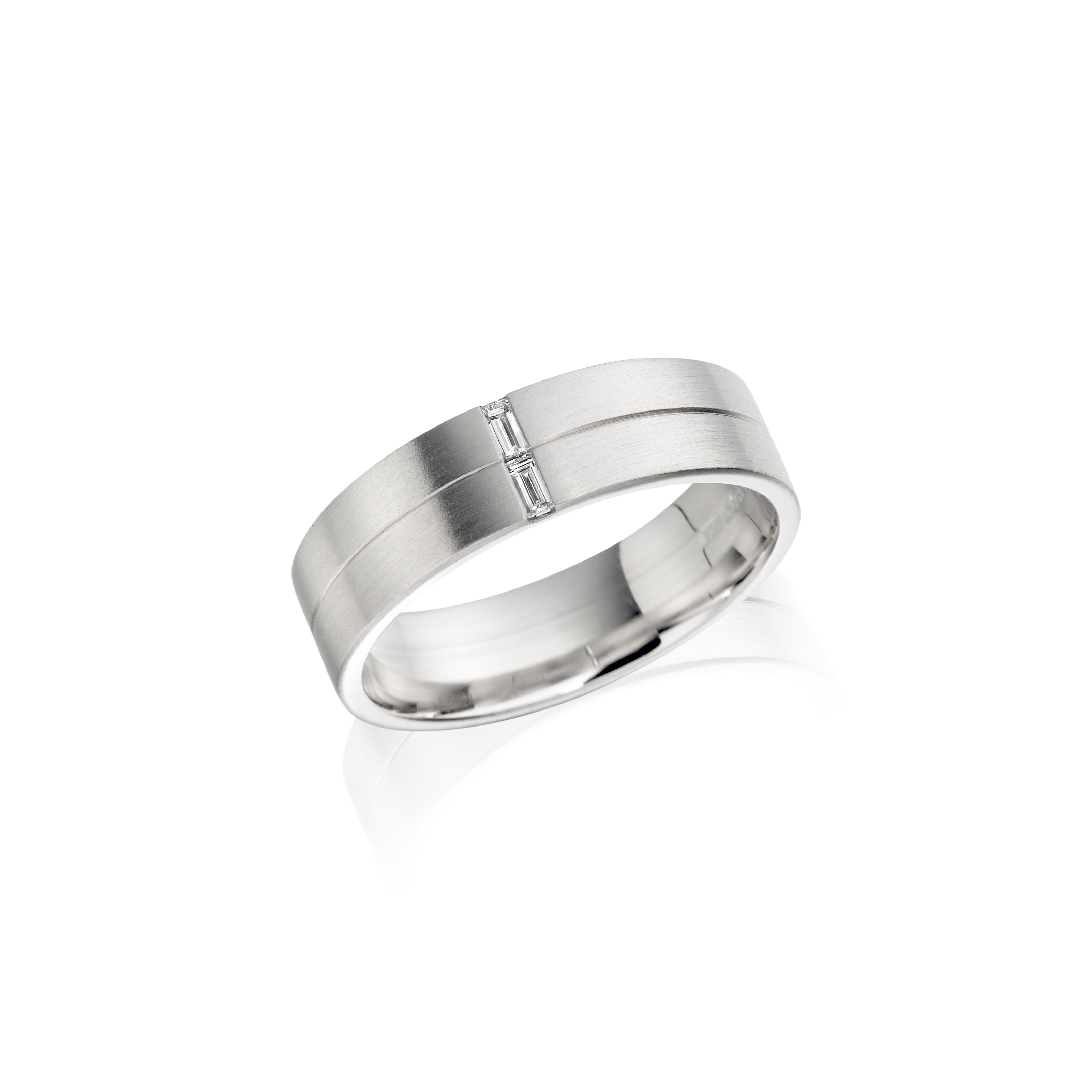Baguette Cut Diamond Ring with Matte Finish