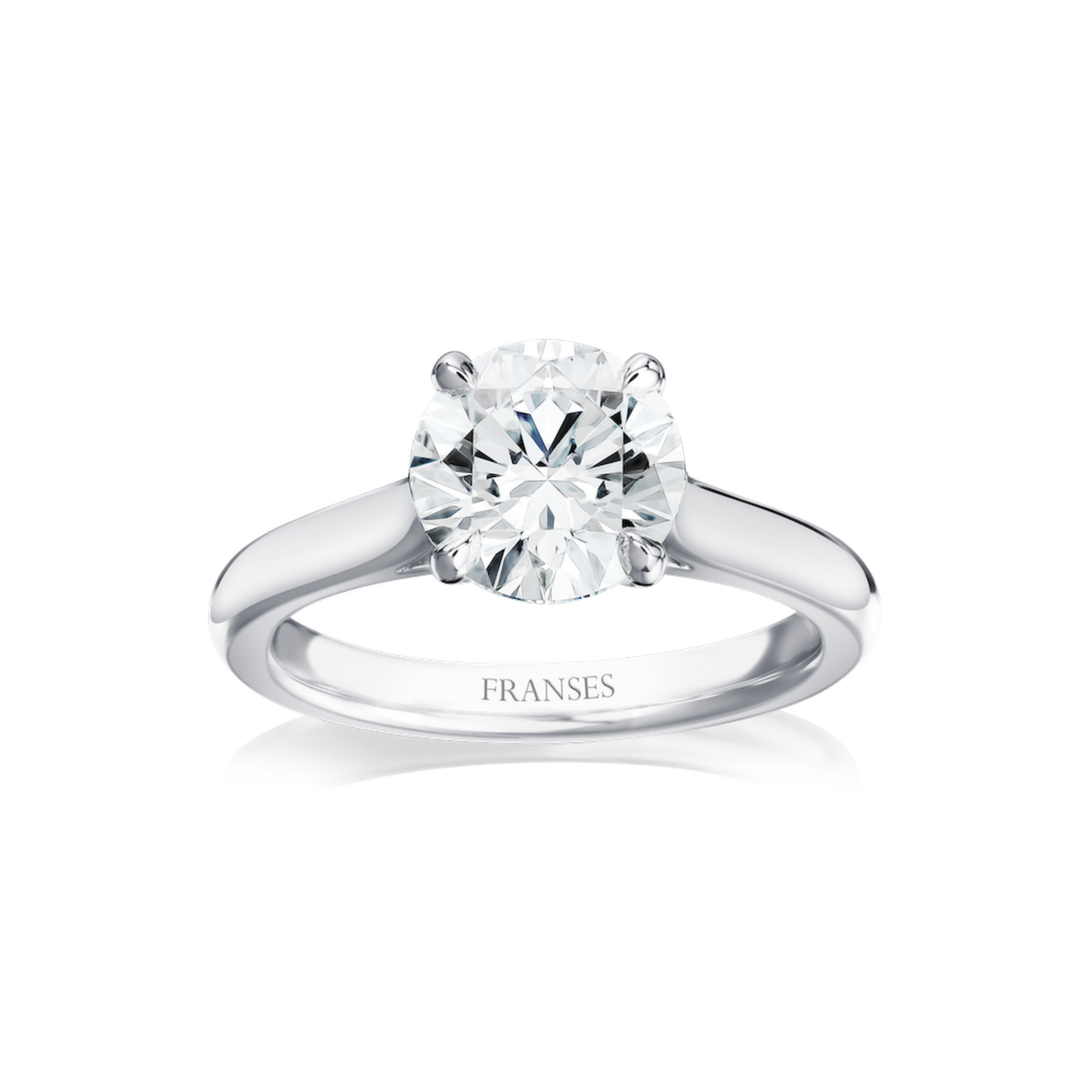 Diamond ring with 'FRANSES' branding on a white background