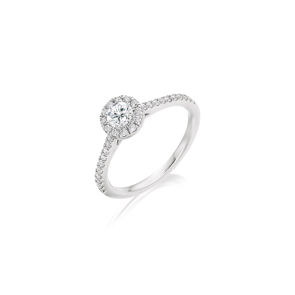 Classic Round Brilliant-Cut Halo Ring