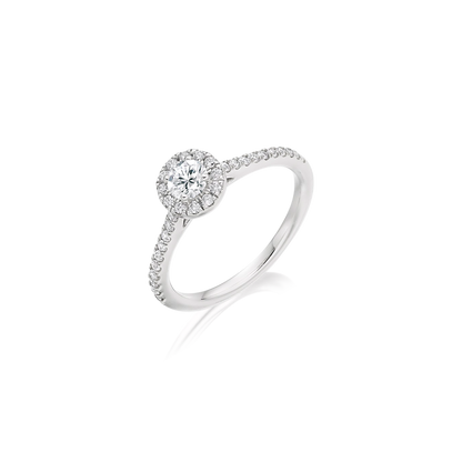 Classic Round Brilliant-Cut Halo Ring