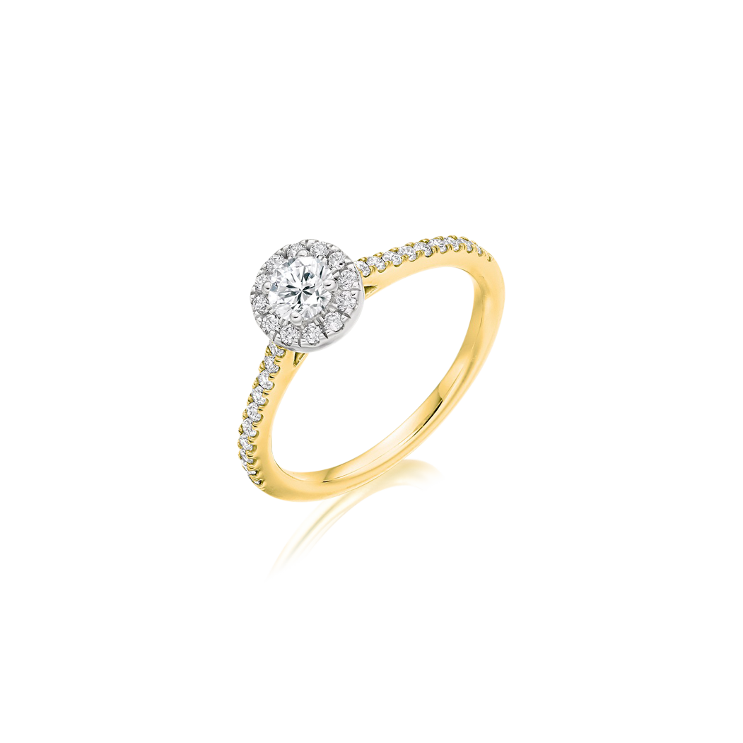 Classic Round Brilliant-Cut Halo Ring