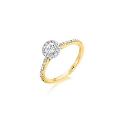 Classic Round Brilliant-Cut Halo Ring