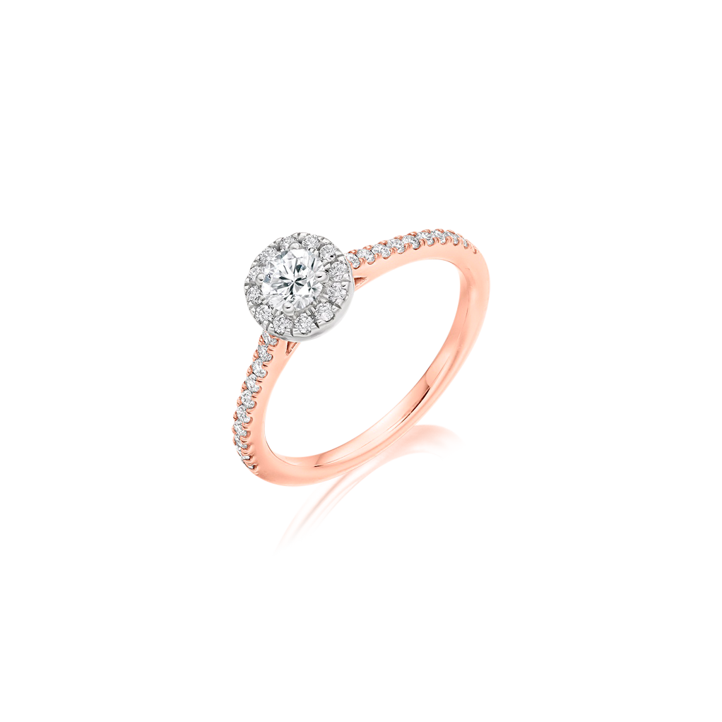 Classic Round Brilliant-Cut Halo Ring