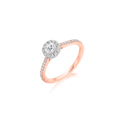 Classic Round Brilliant-Cut Halo Ring