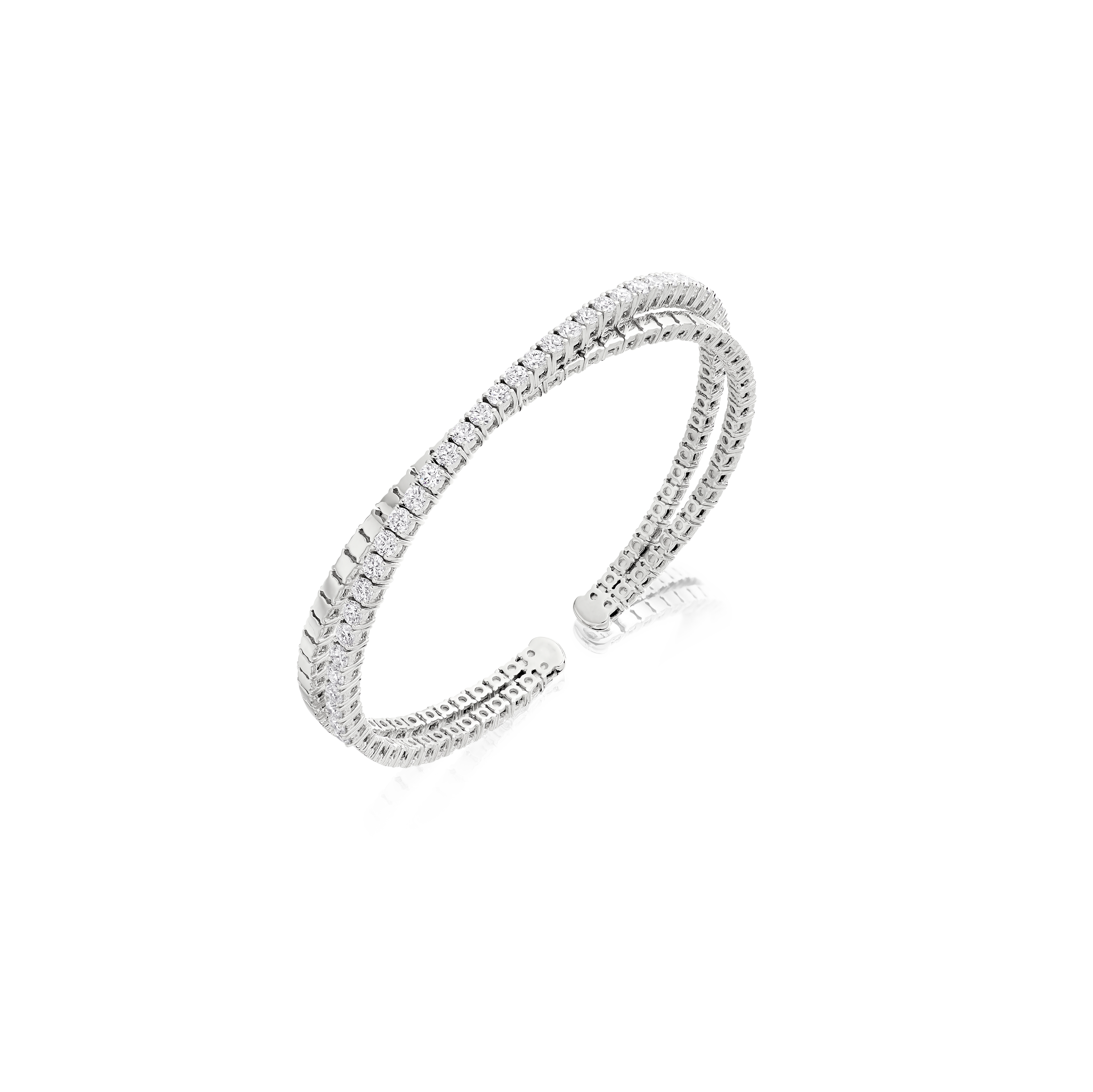 Crossover White Gold Diamond Bangle
