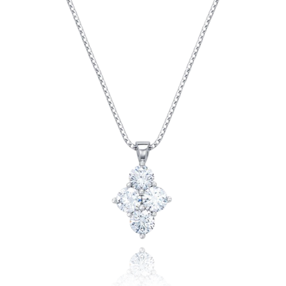 Diamond necklace on a white background