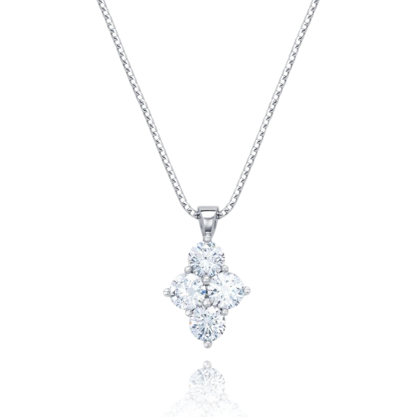 Diamond necklace on a white background