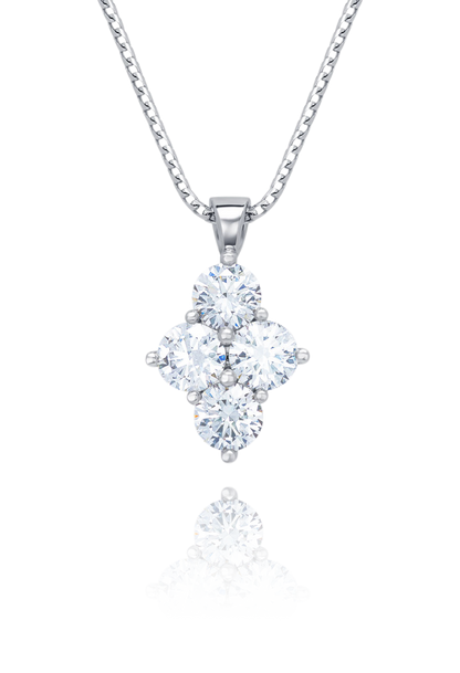 Diamond necklace on a white background