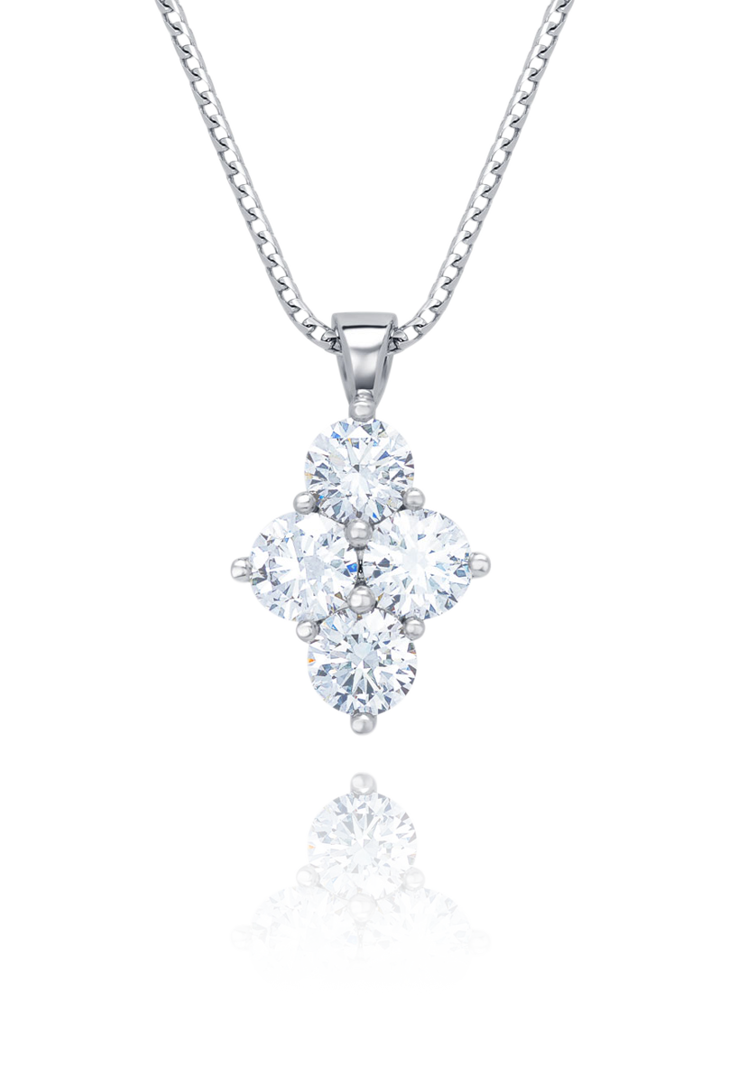 Diamond necklace on a white background