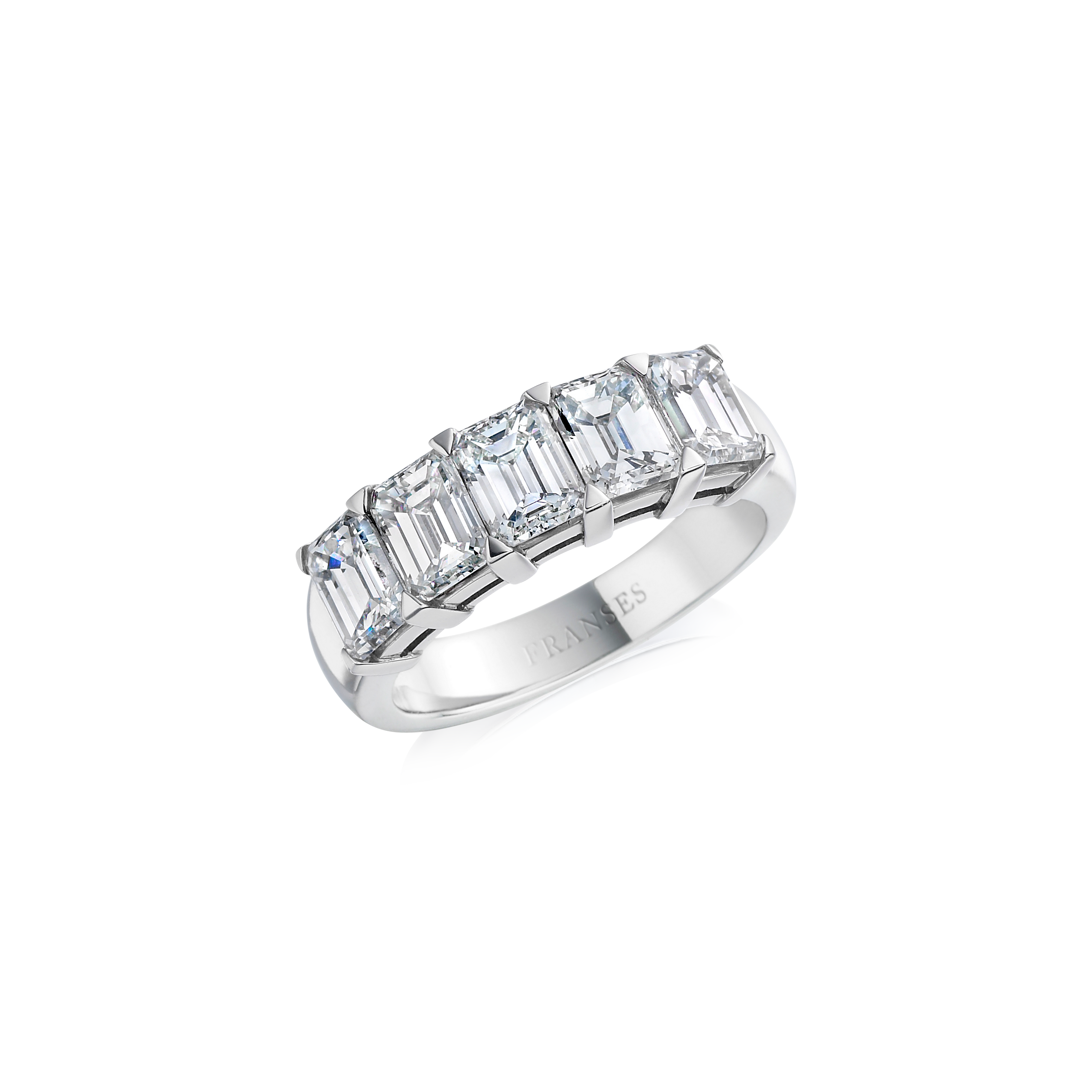 Emerald-cut diamond ring