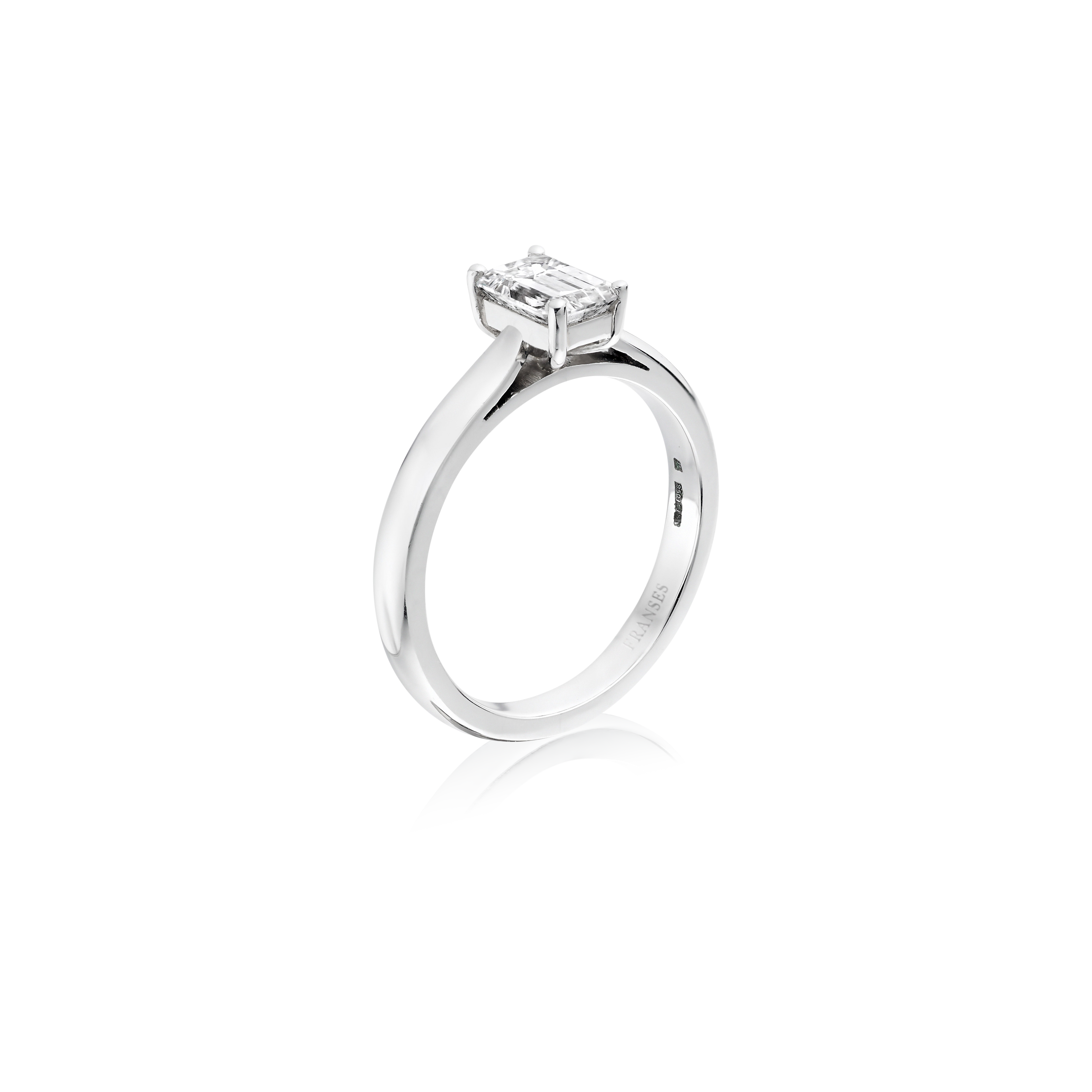 Emerald-cut solitaire diamond