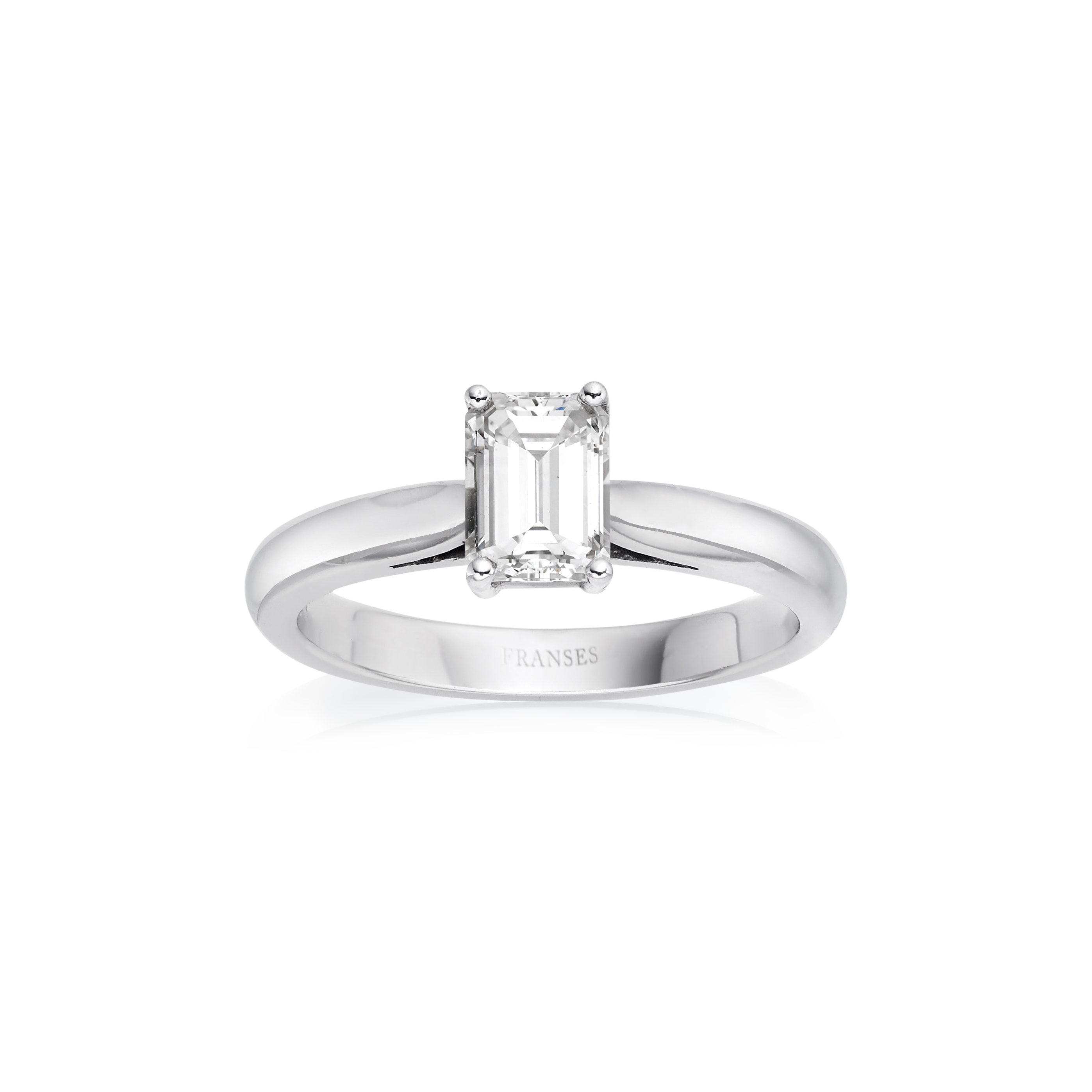 Emerald-cut solitaire diamond