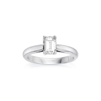 Emerald-cut solitaire diamond