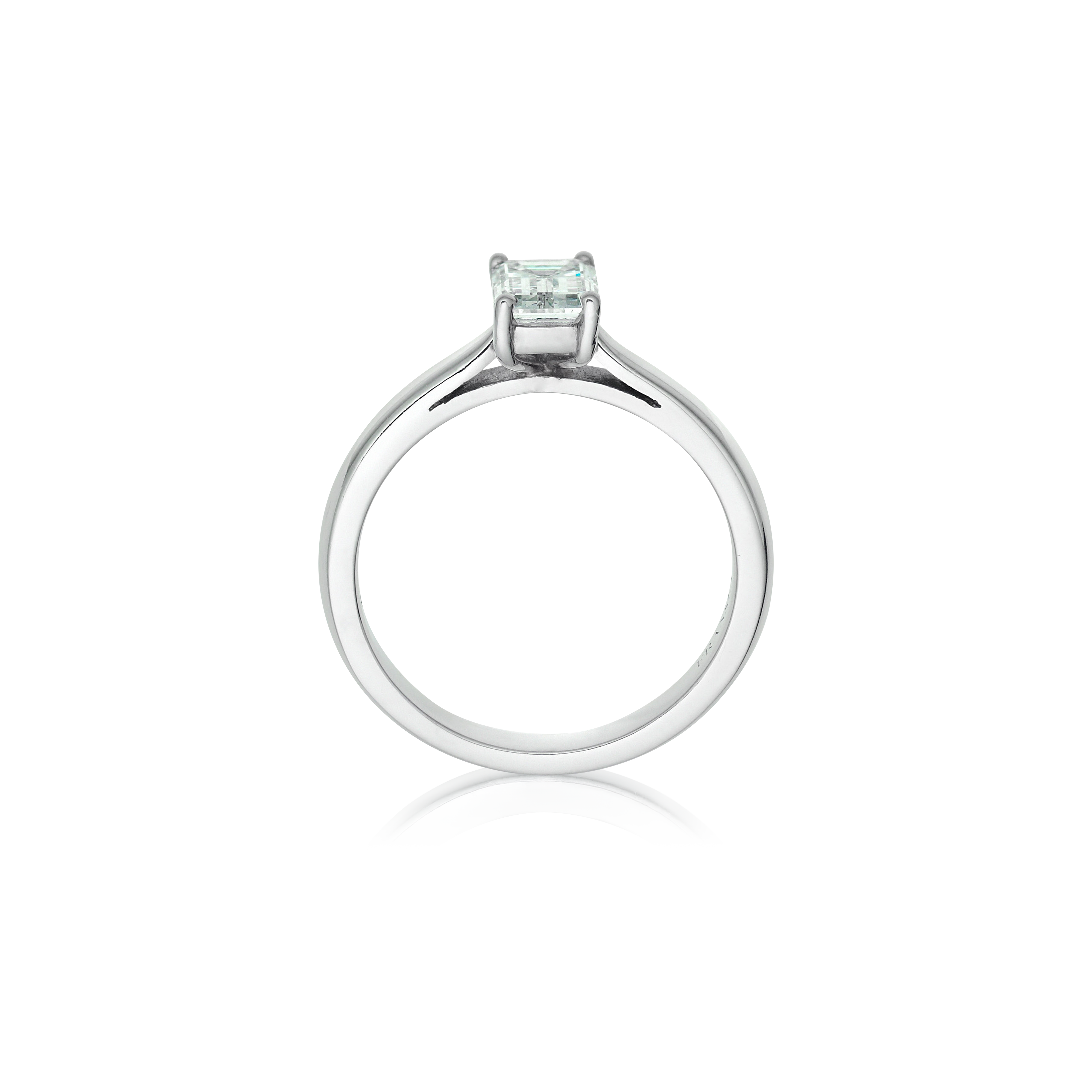 Emerald-cut solitaire diamond