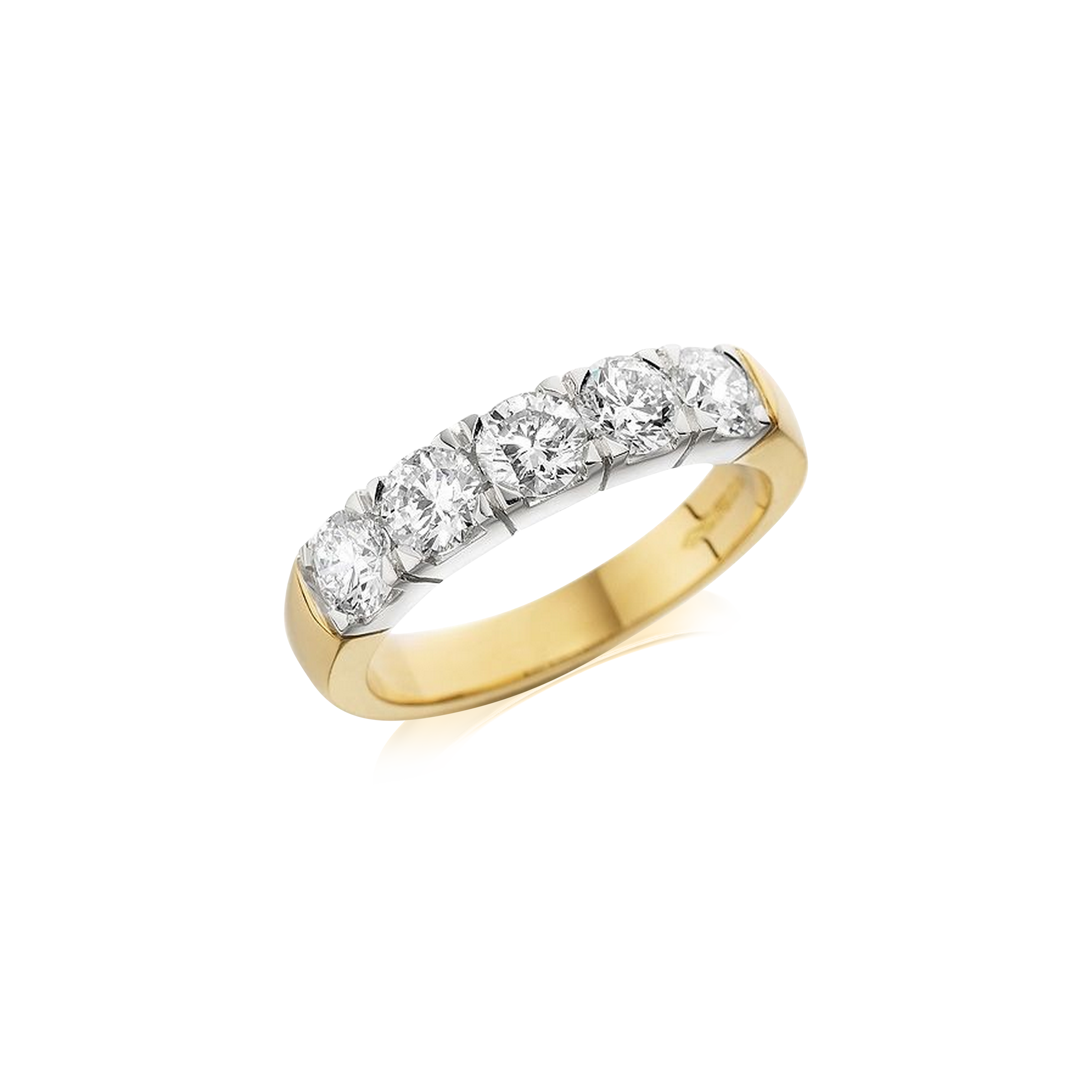 Five Stone Diamond Eternity Ring 18 ct Yellow Gold