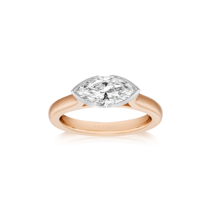 Gondola Diamond Ring in Rose Gold