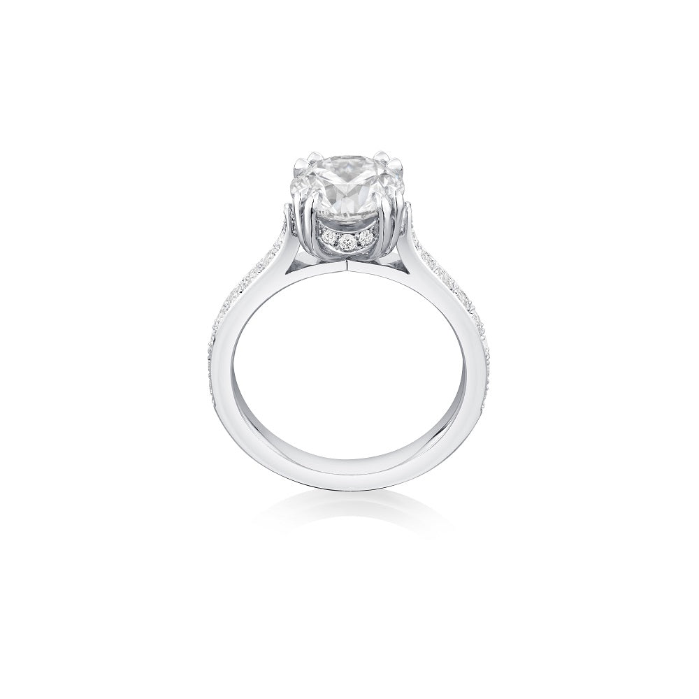 Diamond ring with a white background