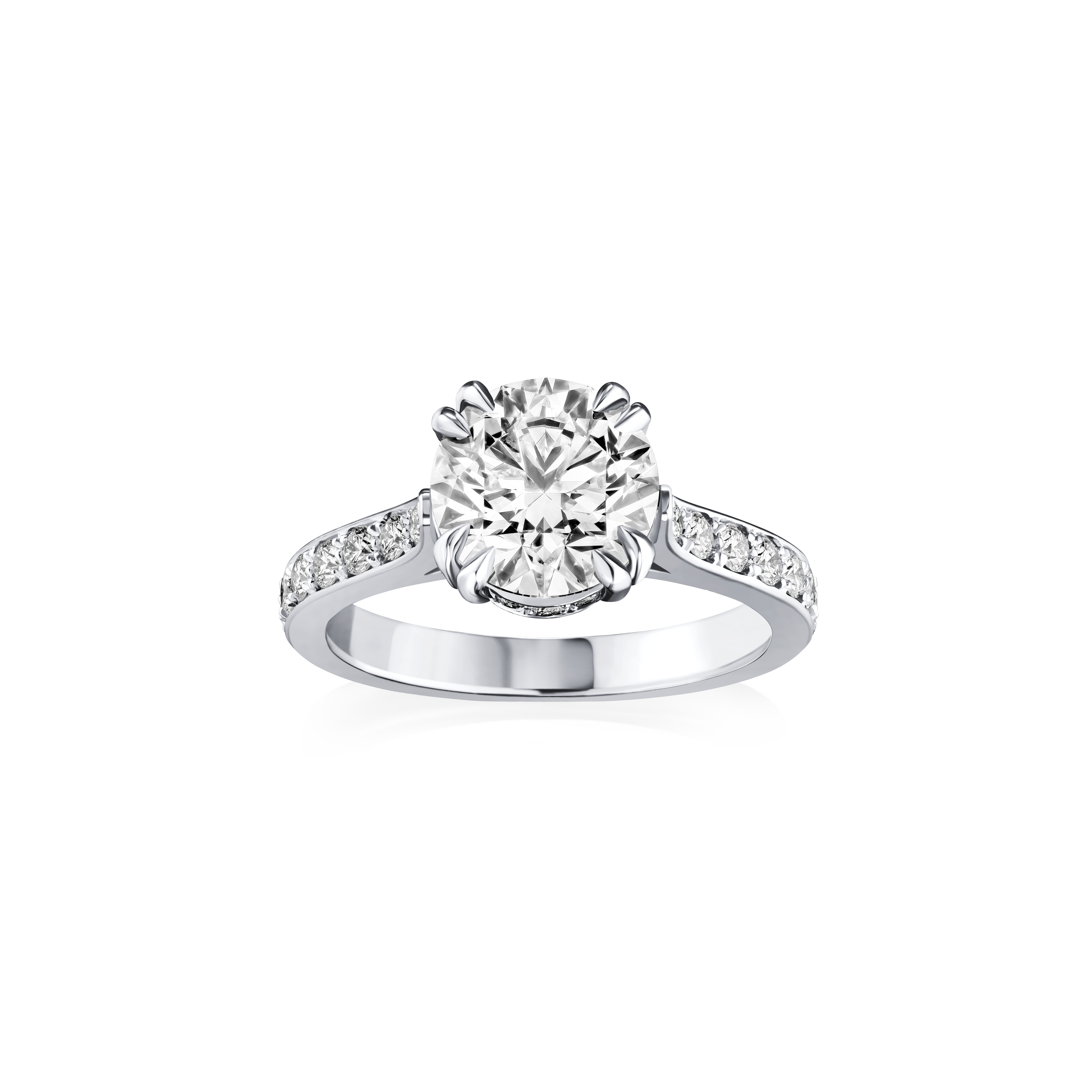 Diamond ring with a white background