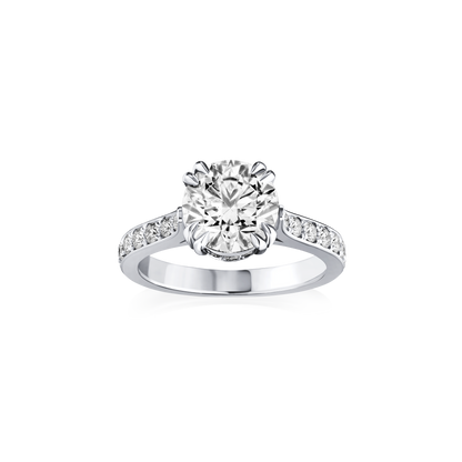 Diamond ring with a white background