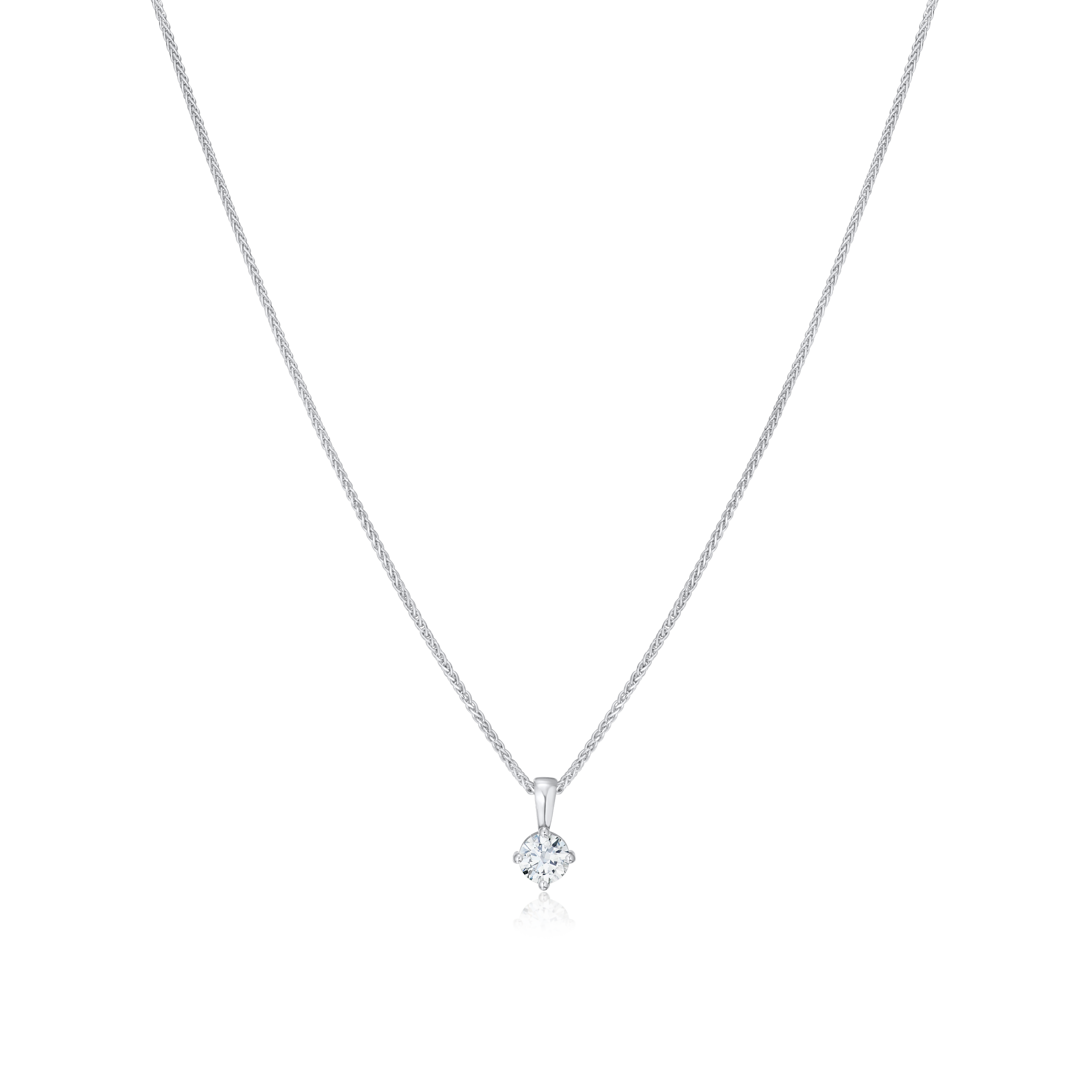 Diamond necklace on a white background