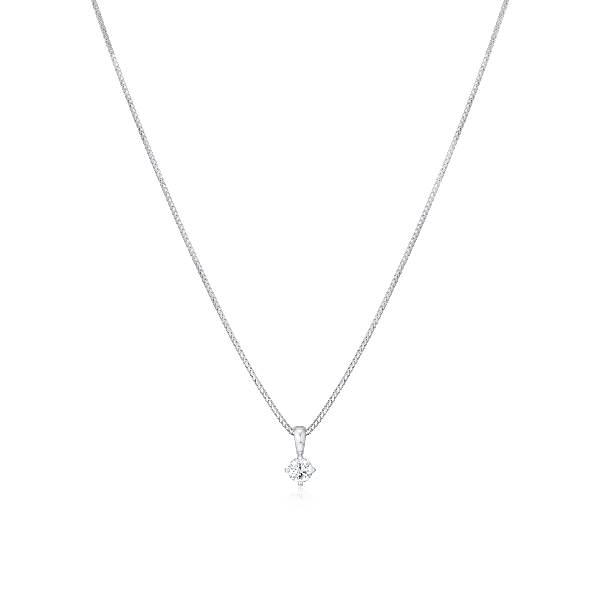 Diamond necklace on a white background