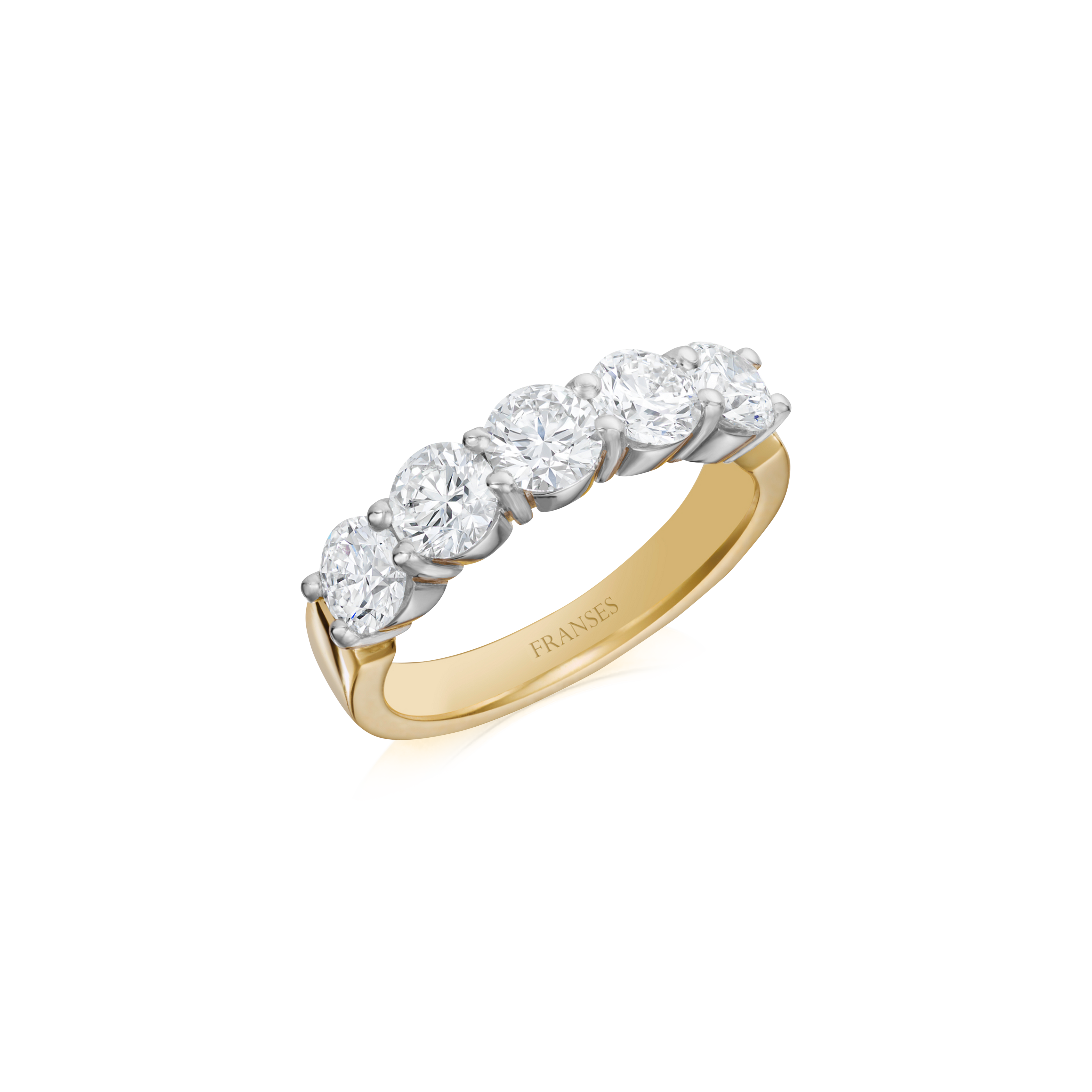Mixed Metal Halo Lined Eternity Band