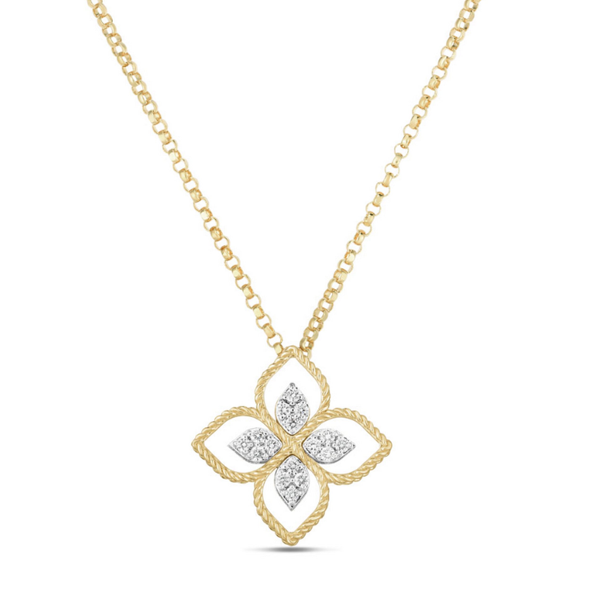 Princess Flower Pendant with Diamonds