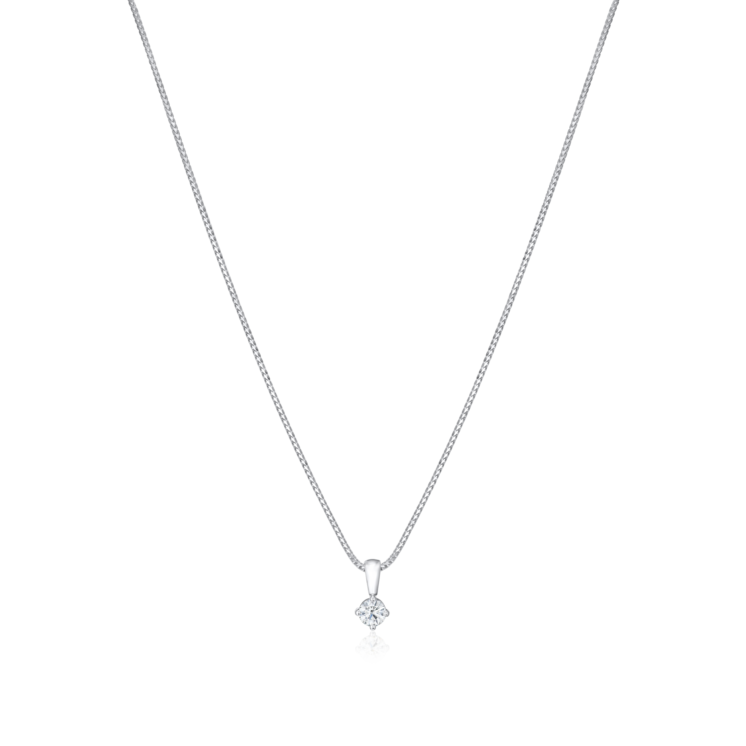 Diamond necklace on a white background