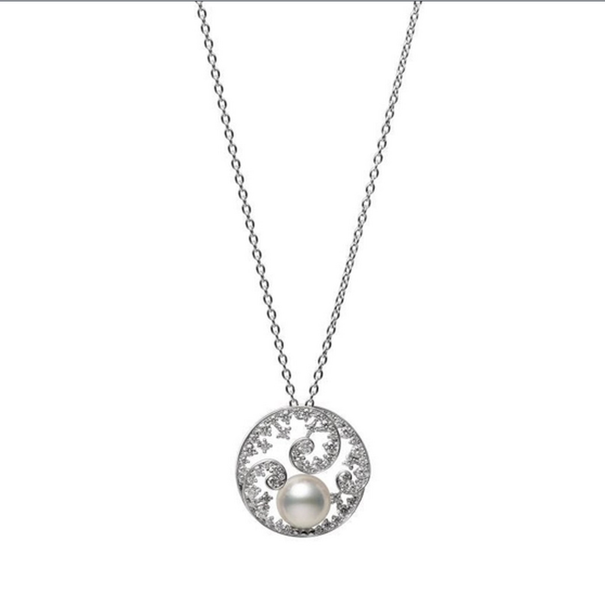 Praise to Nature Akoya Cultured Pearl and Diamond Pendant