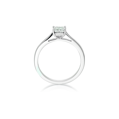 Princess-cut solitaire diamond engagement ring
