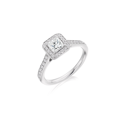 Princess Cut Halo Engagement Ring