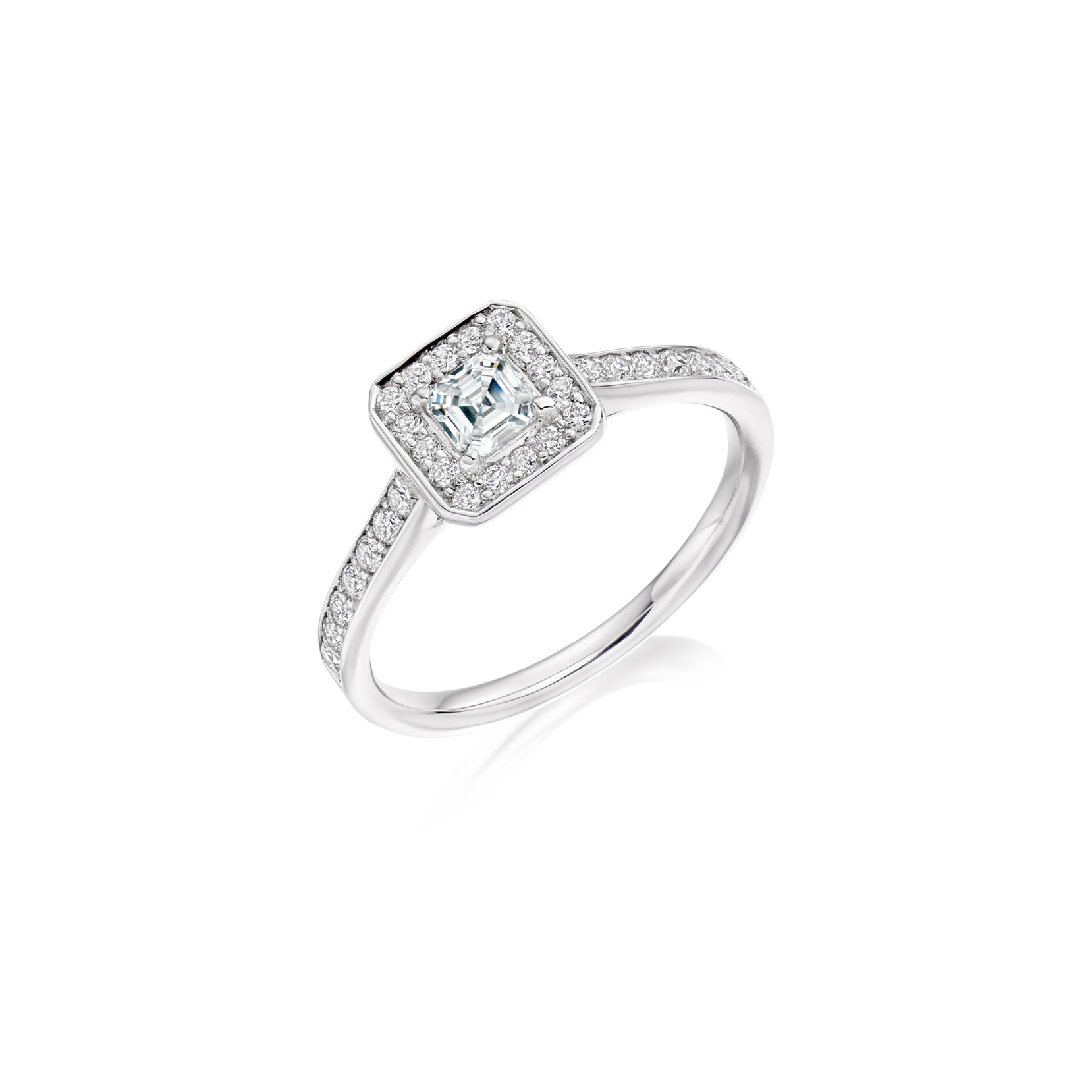 Princess Cut Halo Ring Large Halo
