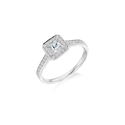 Princess Cut Halo Ring Large Halo