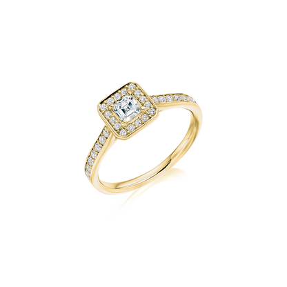 Princess Cut Halo Ring Large Halo