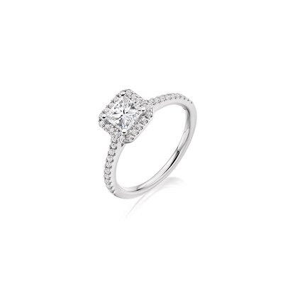 Princess Cut Halo Ring