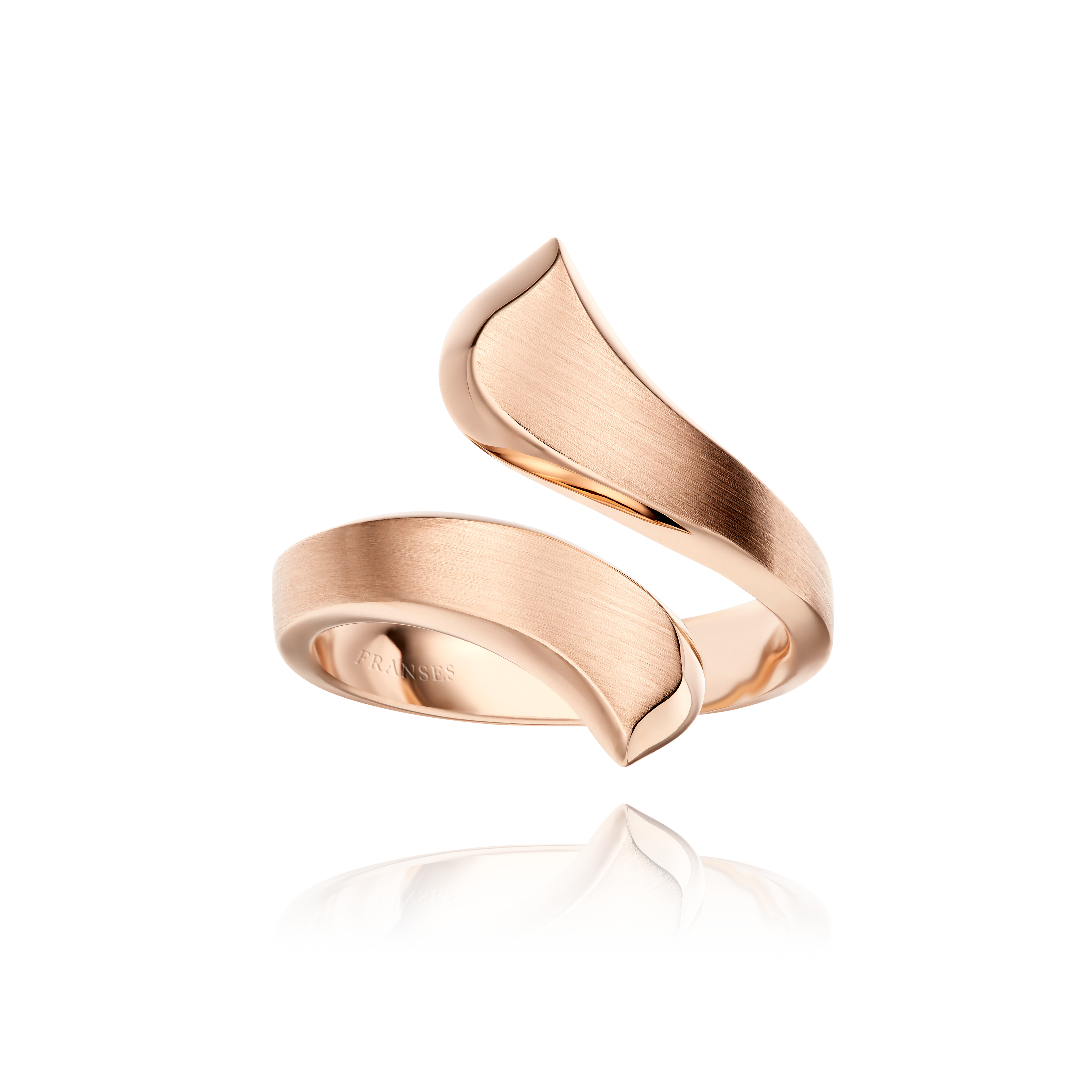 Rose gold ring on a transparent background