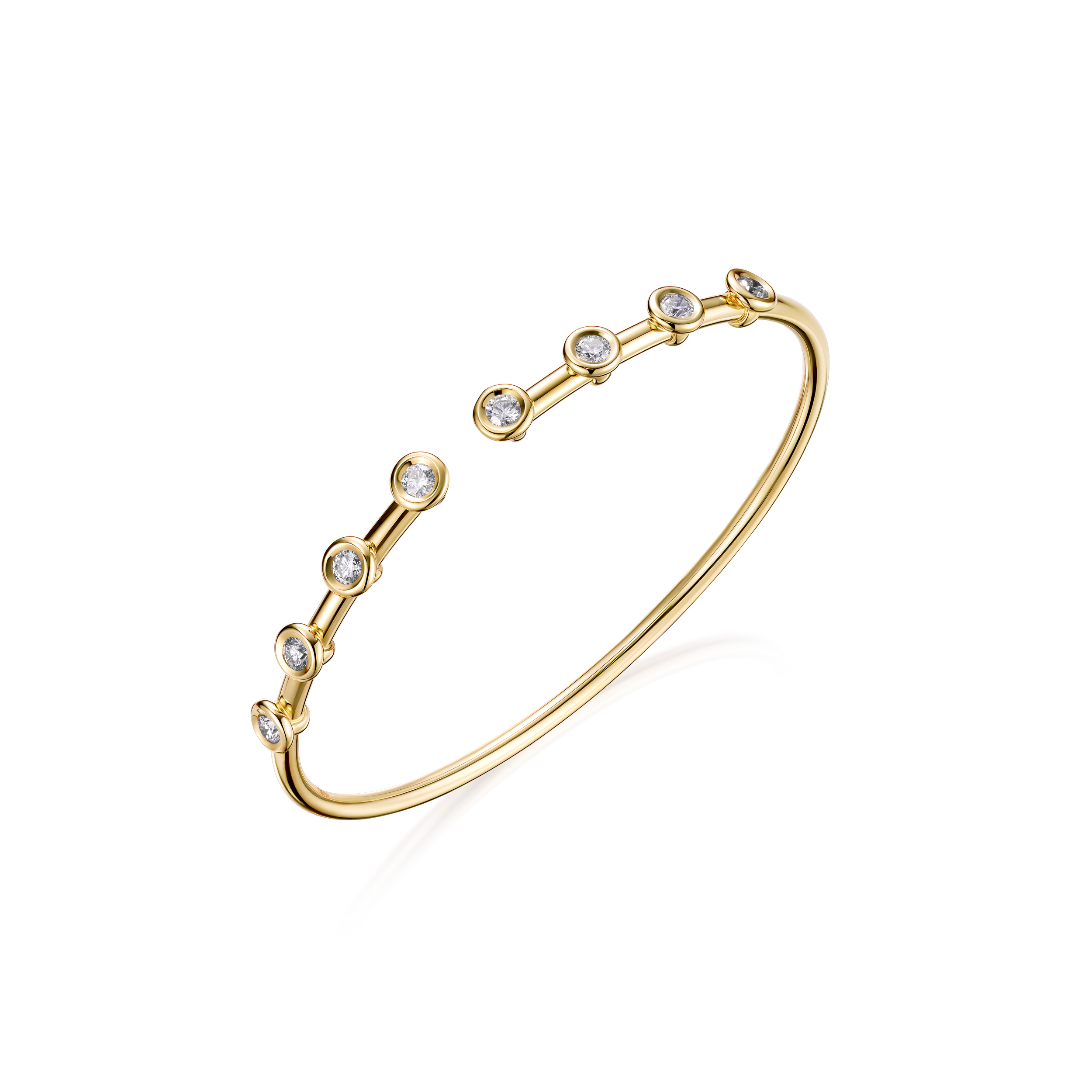 Rub-over Diamond Bangle