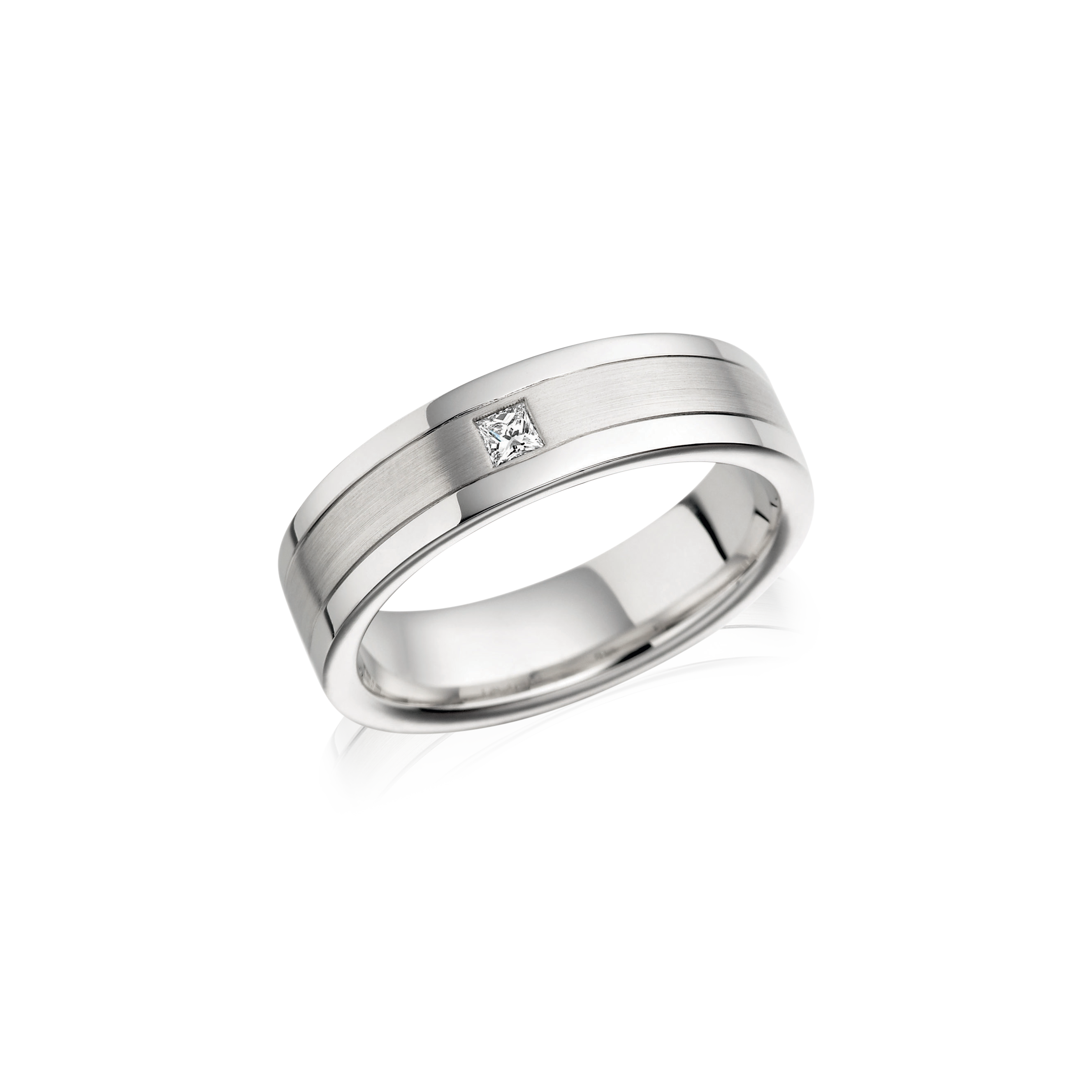Single Diamond Design Flat Edge Ring