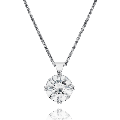 Diamond necklace on a white background